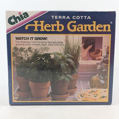 Chia Terra Cotta Herb Garden Kit Grow Herbs Indoors NEW Sealed NOS from 1995