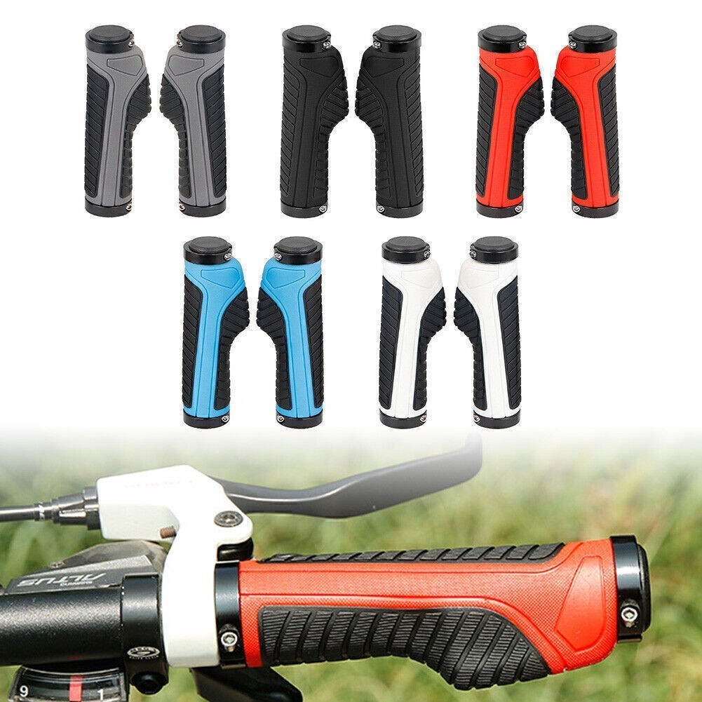 Bike Grips Rubber Mountain Bicycle MTB Handlebar Ergonomic Cycling Lock On TPR