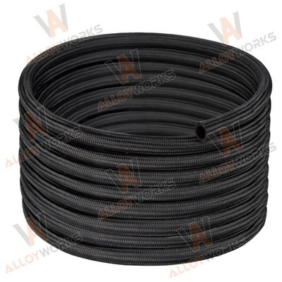 16FT 6AN Fuel Line Braided Fuel Hose Nylon CPE AN 6 Black