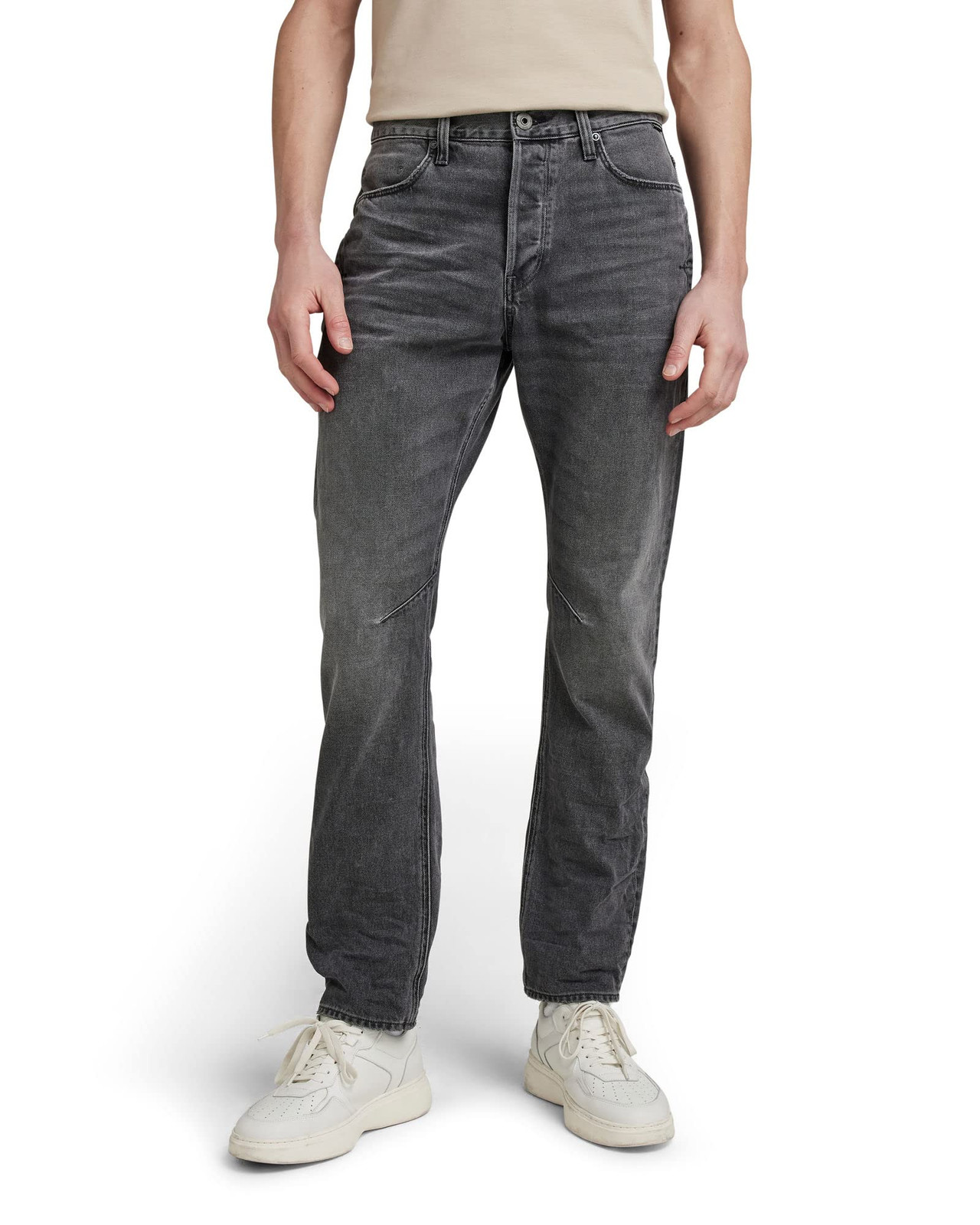 G-STAR RAW Herren A-STAQ Tapered Jeans – Bio-Baumwolle, Höherer Bund, Tapering Schnitt, Leicht Elastisch, Blaugrau