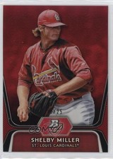 2012 Bowman Platinum Prospects Red Refractor /25 Shelby Miller #BPP27 6o3