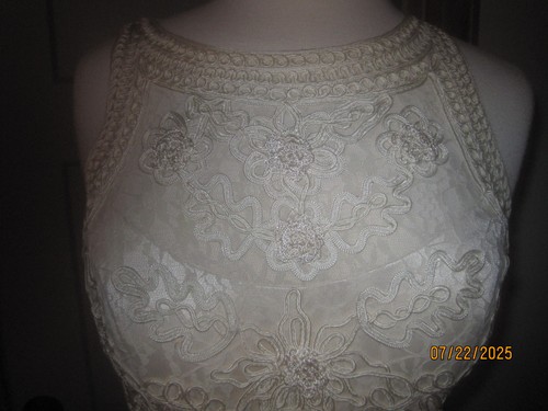 Sue Wong Nocturne Cream/Ivory Crochet Cocktail Dress Size 10 STUNNING! - Picture 2 of 9