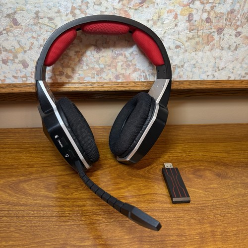 HUHD HW-N9U CUFFIE DA GIOCO WIRELESS 2,4 GHZ 7,1 SURROUND - NERO/ROSSO (6747) Usate - Foto 2 di 4
