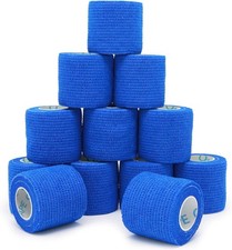 12 Rolls Self Adhesive Bandage Wrap, Elastic Athletic Tape, Self Stick Bandage
