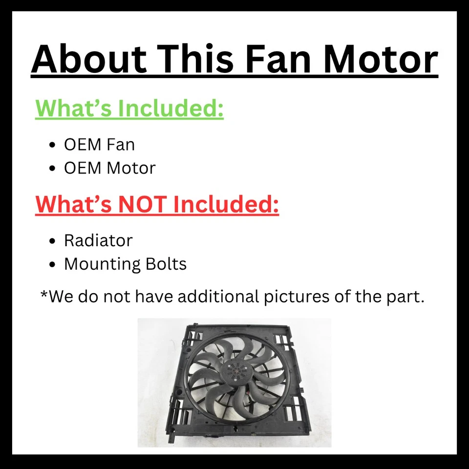 2016 Chrysler Town & Country Radiator Fan Motor AC 3.60L Used 111K Miles Foto 3 de 4