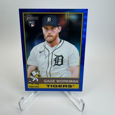 2025 Heritage High Number Gage Workman RC Chrome Blue Refractor /150 Tigers #568
