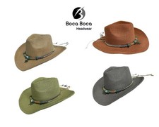 Panama / Western Cowboy Hat UPF 50 Transforms into 3 Shapes Paper Straw