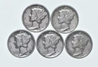 High Grade Lot 1939 1939 1935 1937-D 1937 Mercury Dime Collection *767