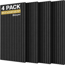 Dual-Layer Thickened Acoustic Wall Panels Self Adhesive, 4 Pack 47.2"X23.6"X0.72