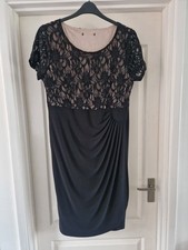 BM Size 16 Dress Black Lace Ruched Side Party Special Occasion