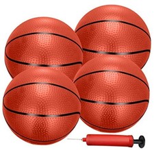 4 Pack Mini Basketballs for Mini Hoops, 6 Inch Inflatable PVC Basketball Balls