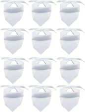 12 Pieces Sublimation Pet Bandanas White Heat Transfer Triangle Dog Scarf Blank 