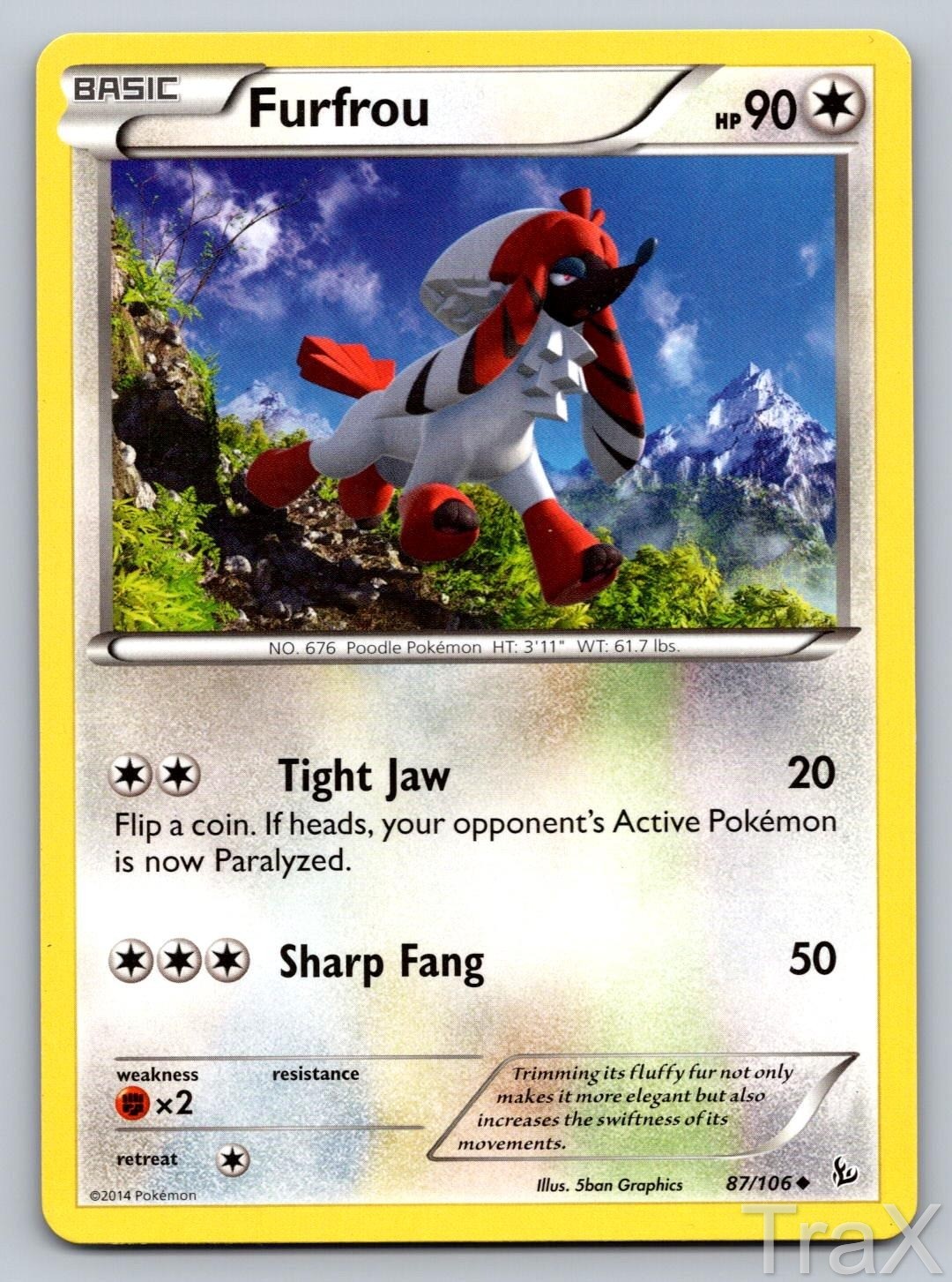 Furfrou 87/106 Flashfire Pokemon MP Uncommon