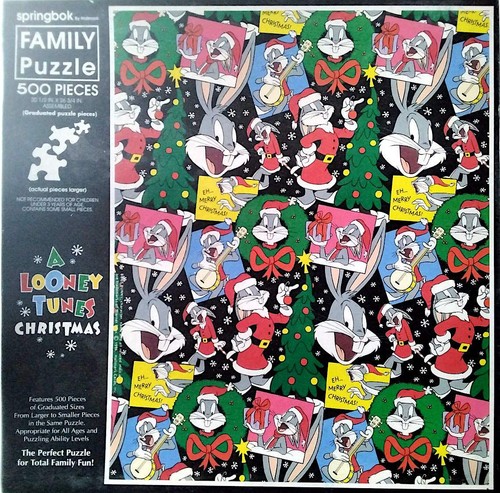 1984 A Looney Tunes Christmas Bugs Bunny 500 pc 20" X 26" Puzzle