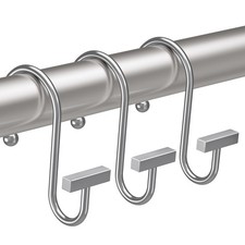 Bathway Shower Curtain Hooks, Chrome Shower Curtain Rings Rust Proof, 12PCS