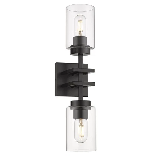 Tribeca 2 Light Wall Sconce Matte Black with Matte Black - Picture 4 of 5
