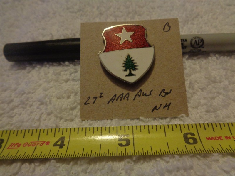 27th Anti Aircraft Artillery AW Battalion NH Unit Crest, DI, DUI (DRAW#Z13)