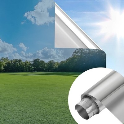 Sun Block Reflective Window Tint Privacy Static Cling for Home Office Glass Door