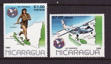 Nicaragua 1985 Post Union Planes set MNH mint stamps