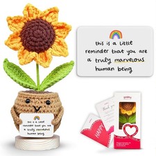 GOSSBY Sunflower Crochet Thank You Gift for Women Teacher Coworker Friend