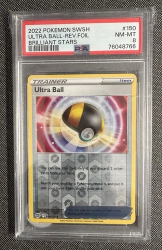 Ultra Ball Uncommon SWSH09:  Brilliant Stars 150/172 Reverse Holo | PSA 8