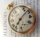Antique 1920 Illinois 21 Jewel Adj. Grade 107  14k Strata 16 Size Pocket Watch
