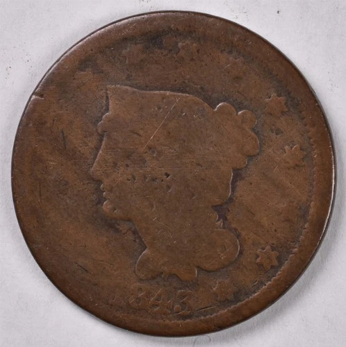 Photo of a 1843-P Large Cent from an eBay listing that sold on Jul 21, 2026