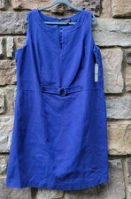 NWT Tahari Arthur S. Levine Royal Blue Textured Shift Dress Belted Plus Size 20W