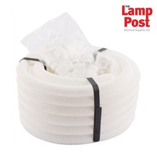 20mm White Flexible Conduit Contractor Pack 10 Metre 10M Kopex Copex & 10 Glands