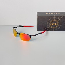 Oakley Wire Tap 2.0 OO4145 Polarized Sunglasses Black Frame Ruby Lens