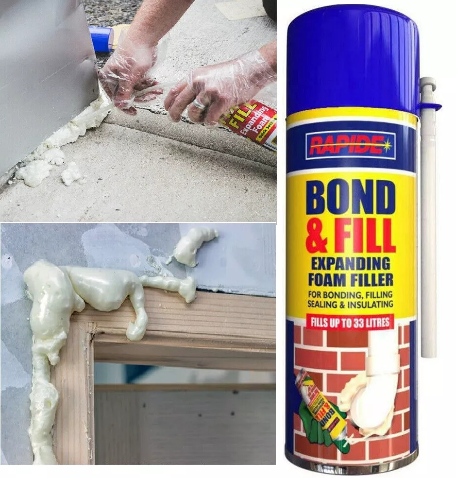 500ml Expanding Foam Filler Spray Rapide Paint Quick Drying Filling Sealing 2999