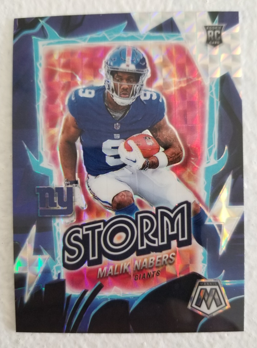 2024 Mosaic Malik Nabers Storm Mosaic Silver Prizm Rookie #12 Giants