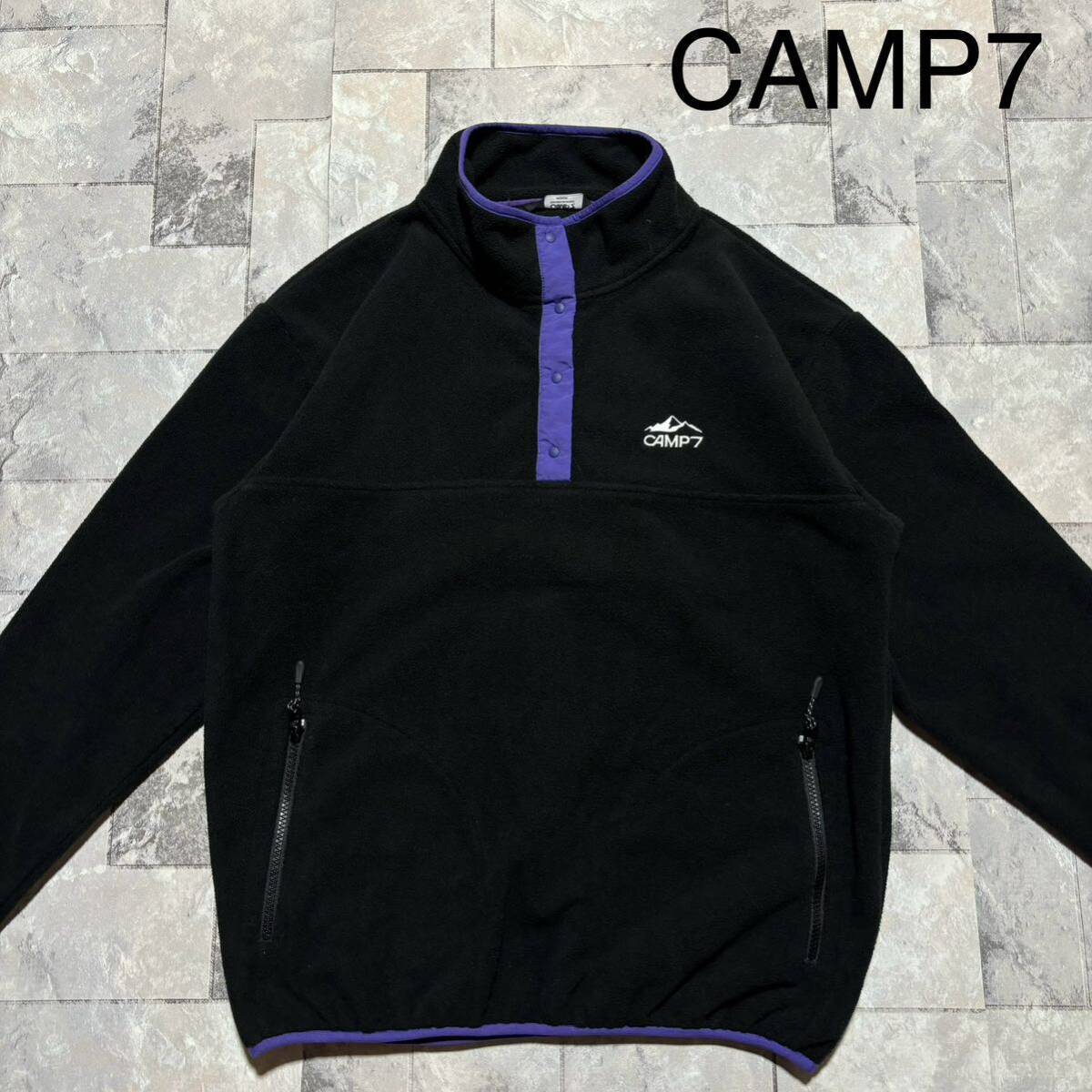 CAMP7 Camp Seven Fleece Jacket Half Button Pullover Embroidery Logo Outdoor Po