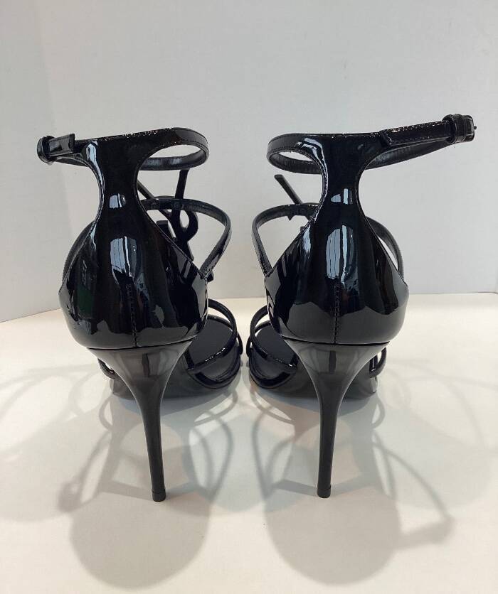 NUOVI SANDALI IN PELLE SAINT LAURENT CASSANDA TAGLIA 39 FRANCOBOLLI $1350