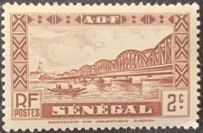 SENEGAL 1935 - FAIDHERBE BRIDGE DAKAR - FINE 2c STAMP MNH