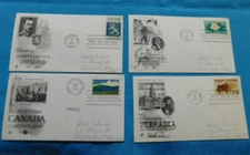 USPS FIRST DAY OF ISSUE 1967~4 ENVELOPES WITH STAMPS~NEBRASKA~MISSISSIPPI~CANADA