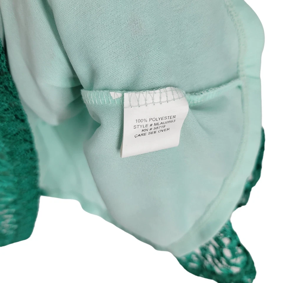 Fairy Elementz Gradient Short Sleeve Crochet Eyelet Detail Blouse Small - Image 2 of 4