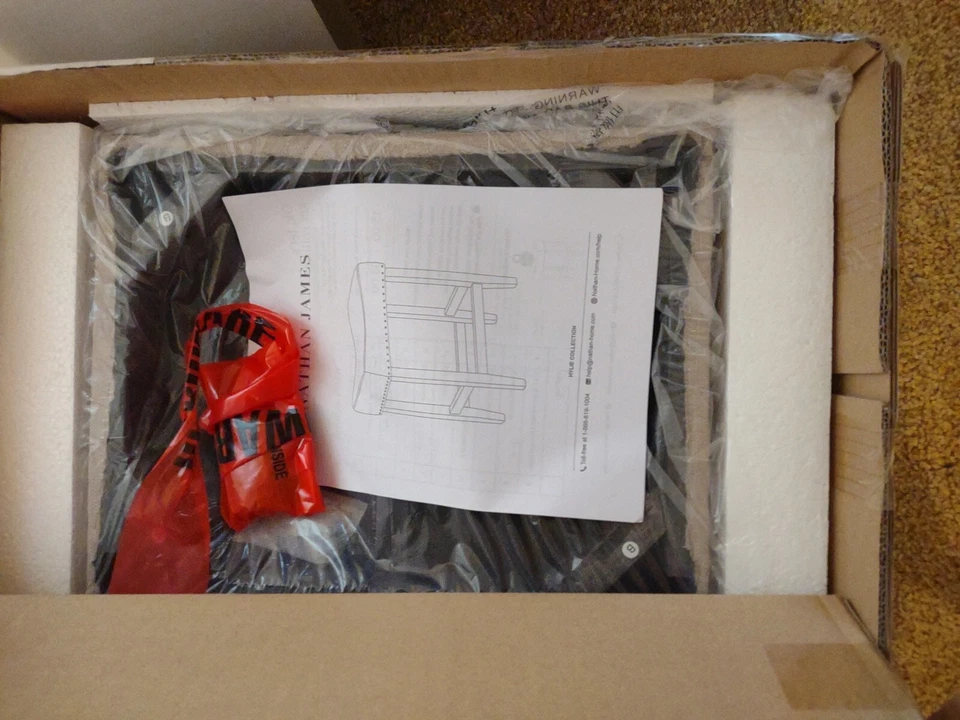 Banqueta Nathan James Counter- Altura Estofada Bege Pálido 24" 21303 - Imagem 2 de 4