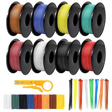 18 AWG Stranded Wire Spool 16.5Ft Each in 8 Colors Silicone Electrical Tinned