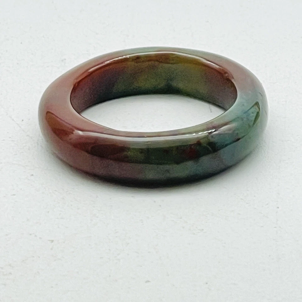 Anillo Lucite Mármol Vintage Multicolor Banda Remolino Retro Y2K Mod Resina Boho Foto 3 de 4