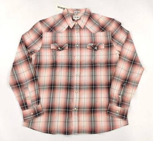 Camisa Wrangler Hombre Camisa Western Manga Larga Coral Lantana Ajuste Regular T. L