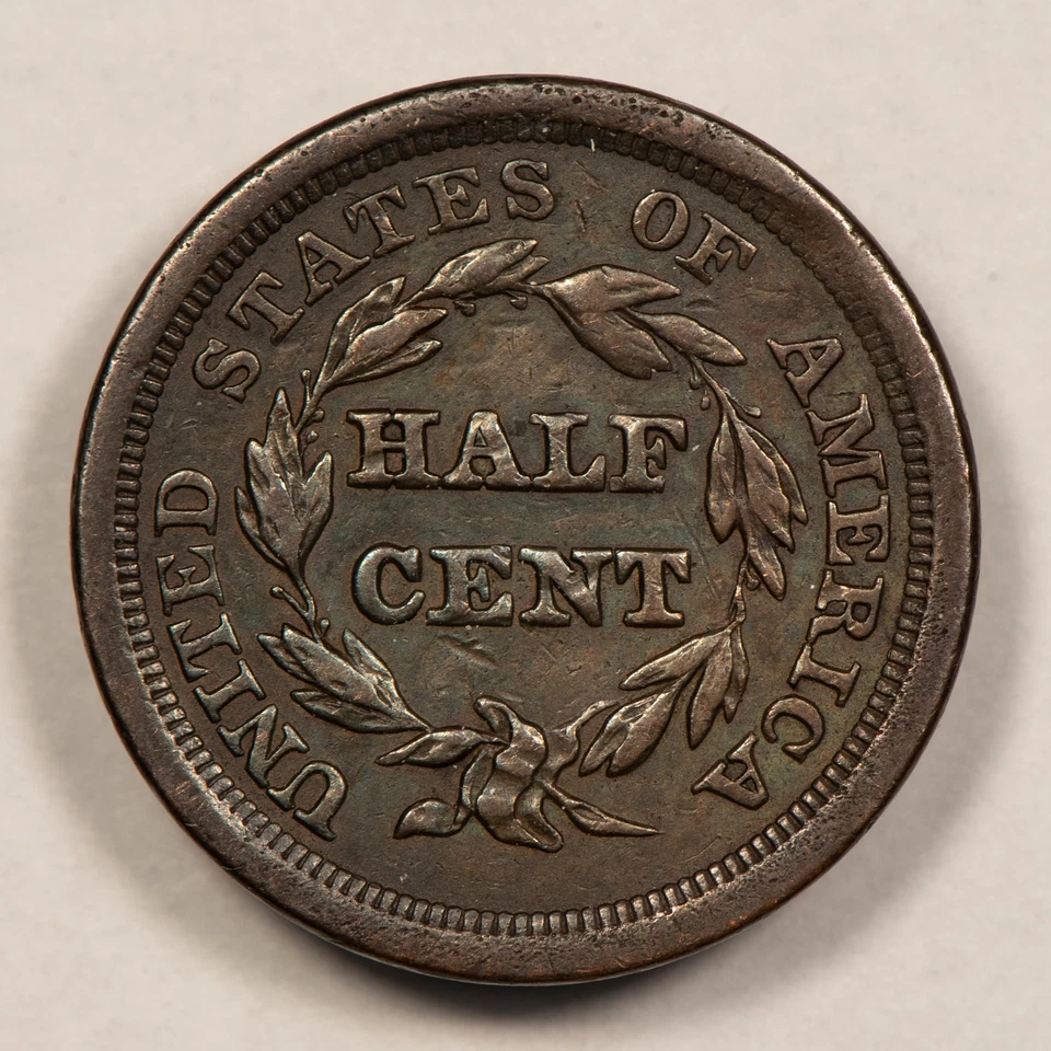 Medio centavo cabello trenzado 1851 1/2c - AU - SKU-T4424 Foto 4 de 4