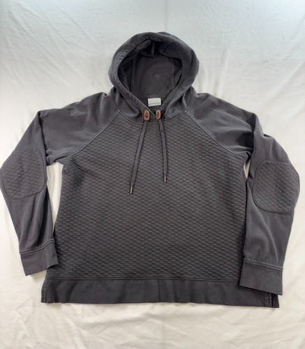 Columbia Waffle Knit Hoodie Gray Size XL Women's Elbow Pads Super Soft
