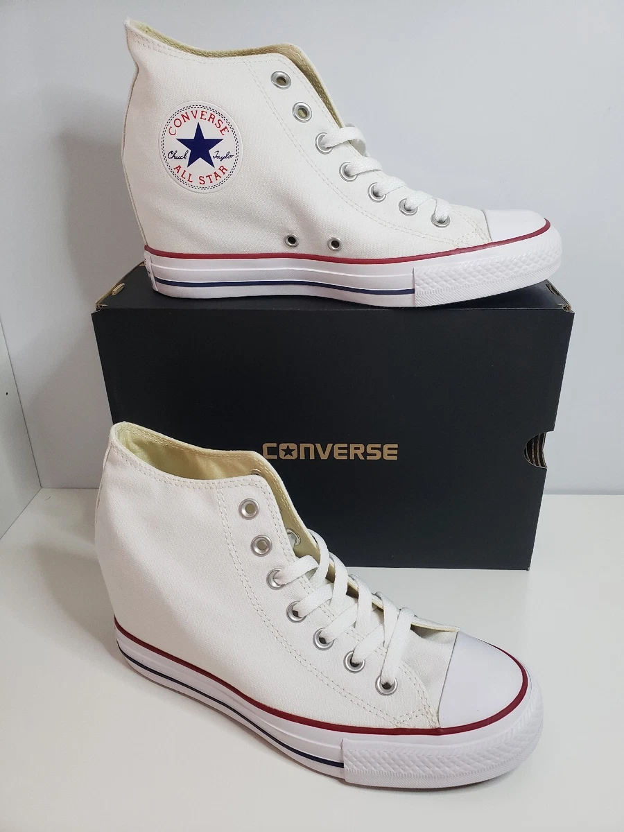 Converse all star lux wedge white trainers cheap