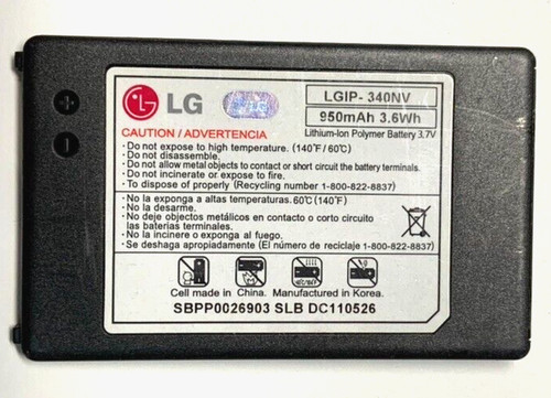 LG LGIP-340NV Cell Phone Battery for LG Cosmos VN250 & Octane VN530 Replacement