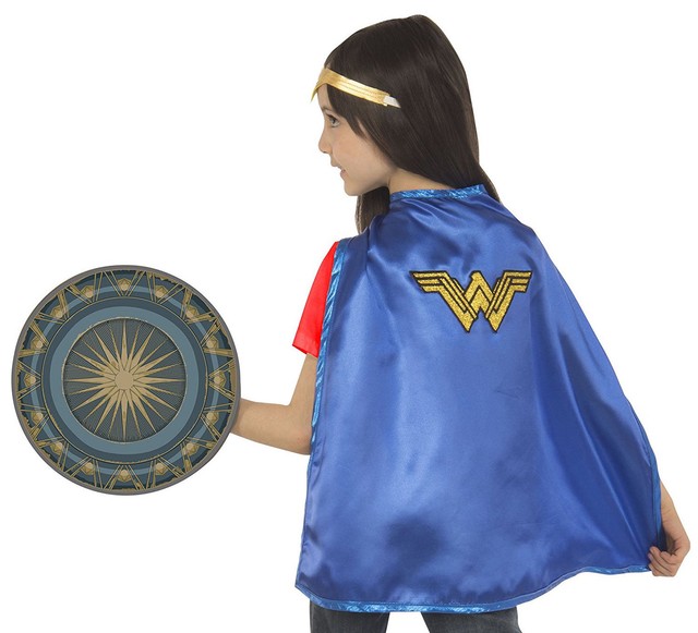 Wonder Woman Girls Superhero Halloween Cape Shield Accessories