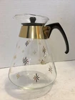 Vintage*Pyrex 6 Cup Coffee Pot w/Star/Starburst Design*9" Height/Tall