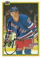 Carey Wilson autographed Hockey Card (New York Rangers) 1990 Bowman #214