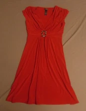 Bisou Bisou Michele Bohbot Womens Sleeveless v-neck Neck Dress Red 6