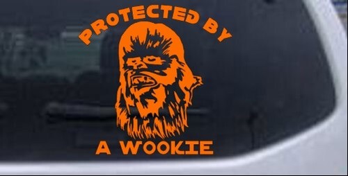 Calcomanía pegatina para computadora portátil con ventana de automóvil o camión protegido por un wookie - Imagen 15 de 32